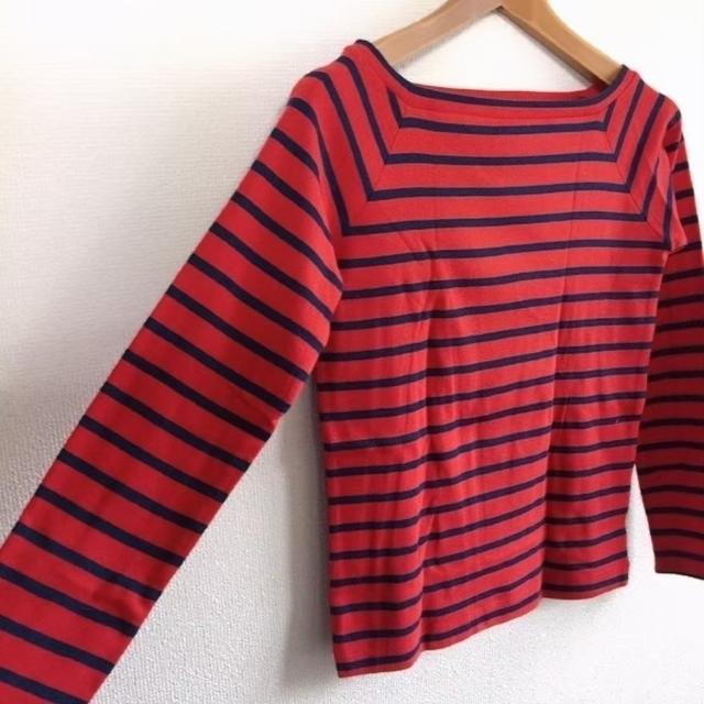 ◆ボーダー柄オフショルロンT◆レッド×ネイビーM★美品!!シンプルコーデ♪ < 女性ファッション  ◆ボーダー柄オフショルロンT◆レッド×ネイビーM★美品!!シンプルコーデ♪ < 女性ファッションの