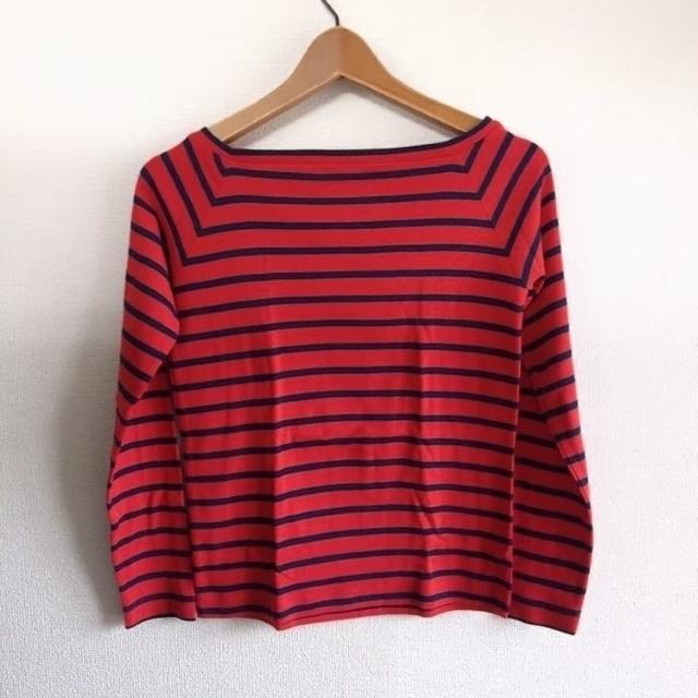 ◆ボーダー柄オフショルロンT◆レッド×ネイビーM★美品!!シンプルコーデ♪ < 女性ファッション  ◆ボーダー柄オフショルロンT◆レッド×ネイビーM★美品!!シンプルコーデ♪ < 女性ファッションの