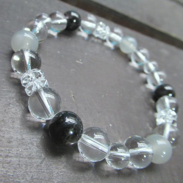 グレームーンストーンxハイパーシーンx水晶 天然石 < 男性アクセサリー/時計 グレームーンストーンxハイパーシーンx水晶 天然石 < 男性アクセサリー/時計の