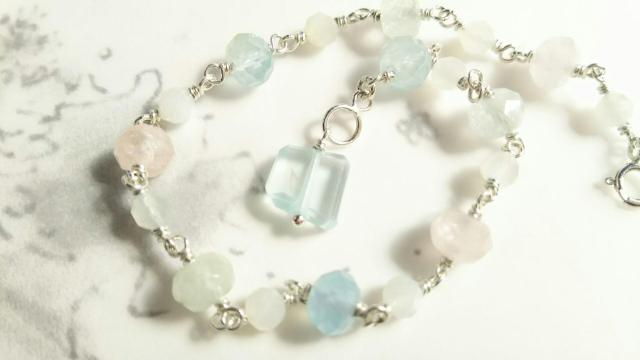 *パステルアクアマリンのブレスレット*SF 21019 < 女性アクセサリー/時計  *パステルアクアマリンのブレスレット*SF 21019  < 女性アクセサリー/時計の