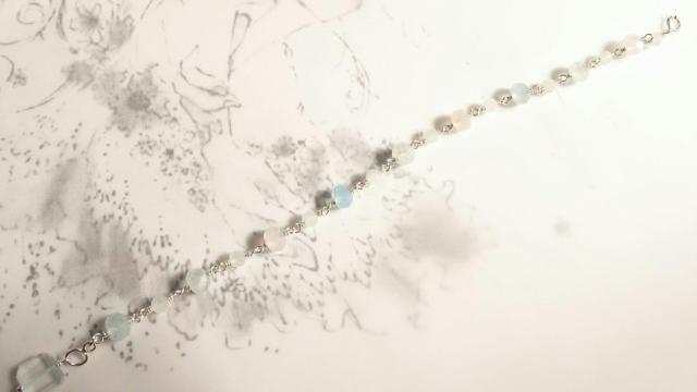 *パステルアクアマリンのブレスレット*SF 21019 < 女性アクセサリー/時計  *パステルアクアマリンのブレスレット*SF 21019 < 女性アクセサリー/時計の