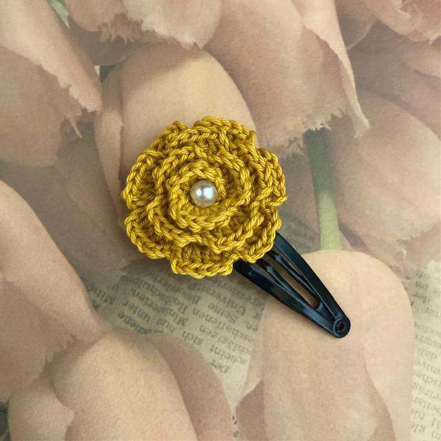 ハンドメイド♪レース編み 薔薇風お花モチーフのヘアピン < 女性ファッション  ハンドメイド♪レース編み 薔薇風お花モチーフのヘアピン  < 女性ファッションの