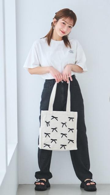 しまむら★ 辻ちゃんコラボ  リボントートバッグ(ホワイト) < ブランド  しまむら★ 辻ちゃんコラボ  リボントートバッグ(ホワイト) < ブランドの