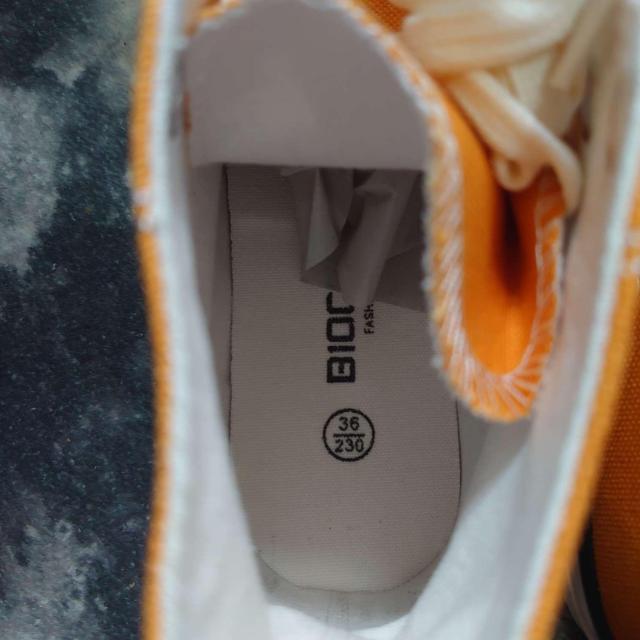 新品 23.5cm レディース スニーカー イエロー シューズ 靴 ミドルカット < 女性ファッション  新品 23.5cm レディース スニーカー イエロー シューズ 靴 ミドルカット < 女性ファッションの