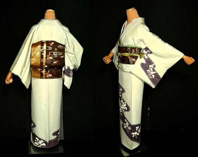 【最高級】金彩 流水 菊 竹 楓 付下げ 身丈158.5cm 裄丈63cm T3441 < 女性ファッション  【最高級】金彩 流水 菊 竹 楓 付下げ 身丈158.5cm 裄丈63cm T3441 < 女性ファッションの