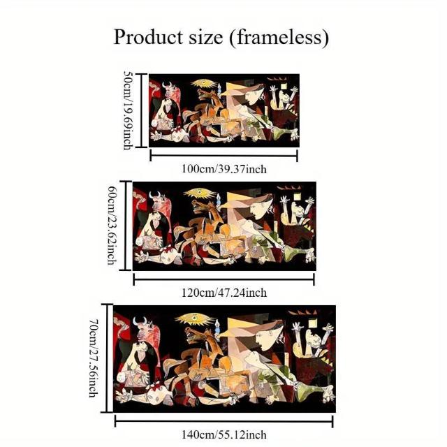 超お買い得1090円★ピカソの『グエルニカ』フレームレスキャンバスアートプリント 50×100cm < インテリア/ライフ  超お買い得1090円★ピカソの『グエルニカ』フレームレスキャンバスアートプリント 50×100cm < インテリア/ライフの