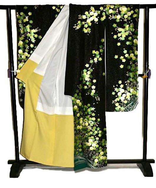 振袖 最高峰 新品同様 暈し染め 金駒; 金銀糸シシュウ 金通し地 枝垂れ桜 流水 身丈159.5cm 裄丈63cm T3654 < 女性ファッション 振袖 最高峰 新品同様 暈し染め 金駒; 金銀糸シシュウ 金通し地 枝垂れ桜 流水 身丈159.5cm 裄丈63cm T3654 < 女性ファッションの