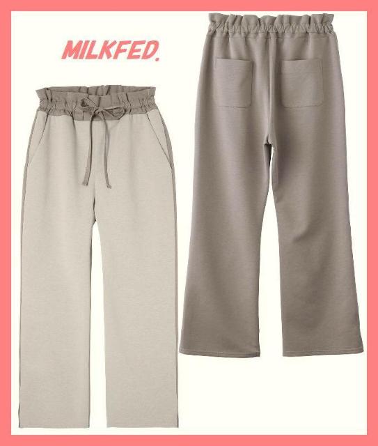 ☆ミルクフェド☆超美品レア♪配色ストレッチジャージカットソーセミワイドパンツ☆ < ブランド ☆ミルクフェド☆超美品レア♪配色ストレッチジャージカットソーセミワイドパンツ☆ < ブランドの