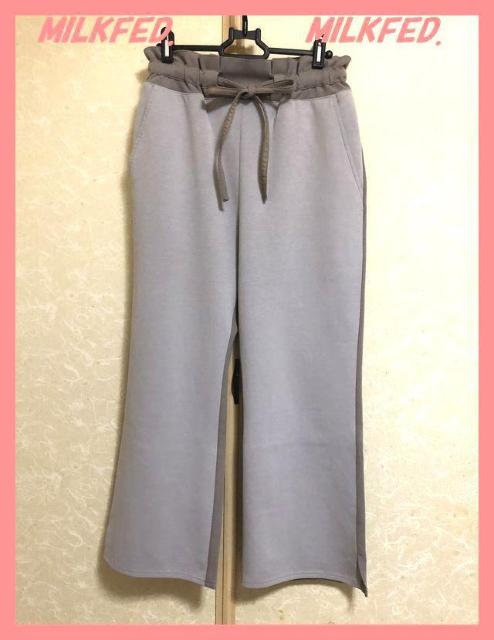 ☆ミルクフェド☆超美品レア♪配色ストレッチジャージカットソーセミワイドパンツ☆ < ブランド ☆ミルクフェド☆超美品レア♪配色ストレッチジャージカットソーセミワイドパンツ☆ < ブランドの
