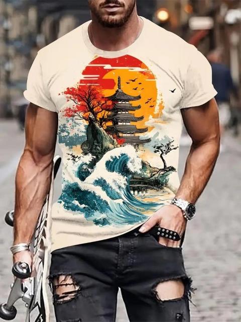 超お買い得690円★夏用メンズTシャツ スポーツ コンフォート ノベル 3Dパターン 半袖 USAサイズM(日本サイズXL相当) < 男性ファッション  超お買い得690円★夏用メンズTシャツ スポーツ コンフォート ノベル 3Dパターン 半袖 USAサイズM(日本サイズXL相当)  < 男性ファッションの