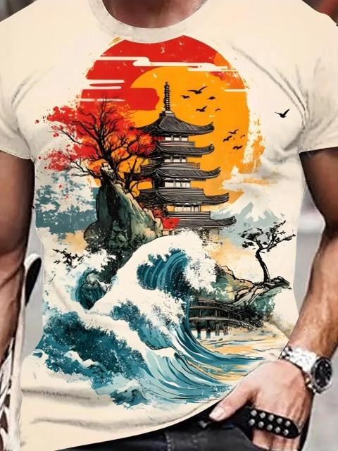 超お買い得690円★夏用メンズTシャツ スポーツ コンフォート ノベル 3Dパターン 半袖 USAサイズM(日本サイズXL相当) < 男性ファッション  超お買い得690円★夏用メンズTシャツ スポーツ コンフォート ノベル 3Dパターン 半袖 USAサイズM(日本サイズXL相当) < 男性ファッションの