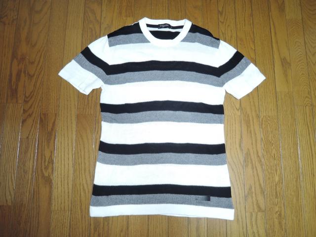 BLACK LABEL CRESTBRIDGE ブラックレーベルクレストブリッジ カットソーM白黒ボーダーTシャツ コットンニット < ブランド  BLACK LABEL CRESTBRIDGE ブラックレーベルクレストブリッジ カットソーM白黒ボーダーTシャツ コットンニット  < ブランドの