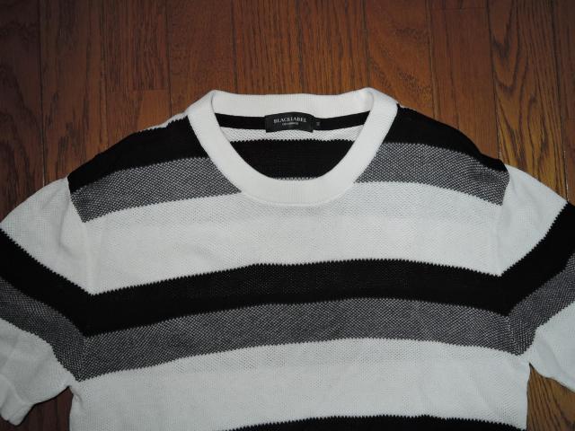 BLACK LABEL CRESTBRIDGE ブラックレーベルクレストブリッジ カットソーM白黒ボーダーTシャツ コットンニット < ブランド  BLACK LABEL CRESTBRIDGE ブラックレーベルクレストブリッジ カットソーM白黒ボーダーTシャツ コットンニット < ブランドの