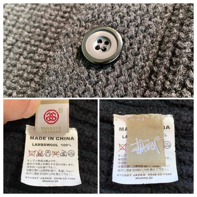 STUSSY 黒 ショールカラー カーディガン リブニット Lサイズ ウール ステューシー < 男性ファッション STUSSY 黒 ショールカラー カーディガン リブニット Lサイズ ウール ステューシー < 男性ファッションの