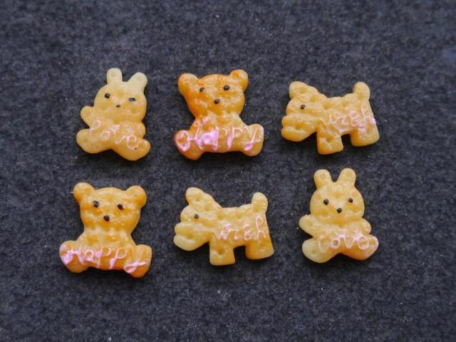 プラパーツ 手芸・アクセサリーパーツ どうぶつクッキー 6個セット < 香水/コスメ/ネイル プラパーツ 手芸・アクセサリーパーツ どうぶつクッキー 6個セット < 香水/コスメ/ネイルの