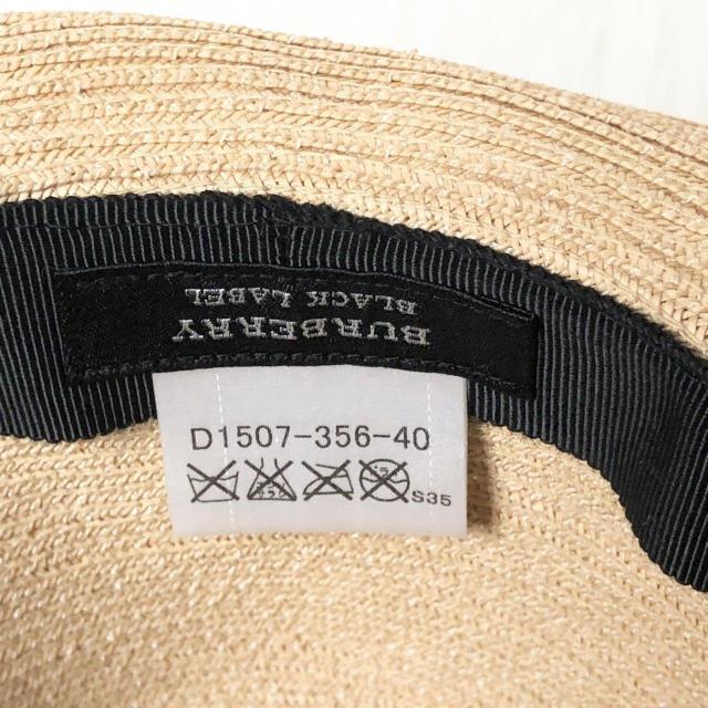 美品】BURBERRY BLACK LABEL 麦わら帽子 ストローハット ベージュ