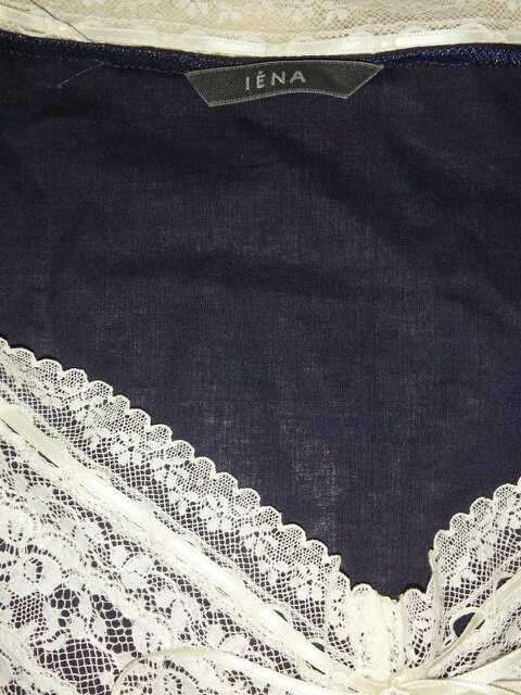 IENAブラウス半袖 紺色 美品☆ < ブランド  IENAブラウス半袖 紺色 美品☆ < ブランドの
