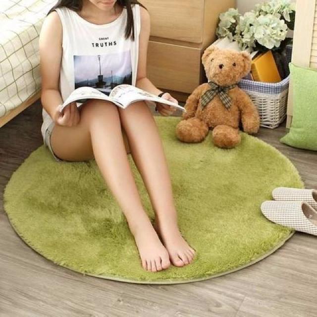 ラグ 丸いカーペット 円形マット グリーン100cm < インテリア/ライフ  ラグ 丸いカーペット 円形マット グリーン100cm < インテリア/ライフの