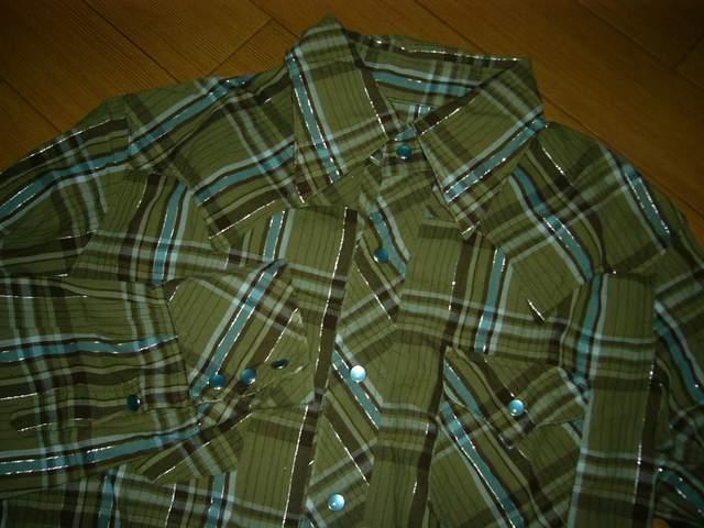 TMTラメチェックシャツM薄手ホツレ加工ダメージ < ブランド  TMTラメチェックシャツM薄手ホツレ加工ダメージ < ブランドの