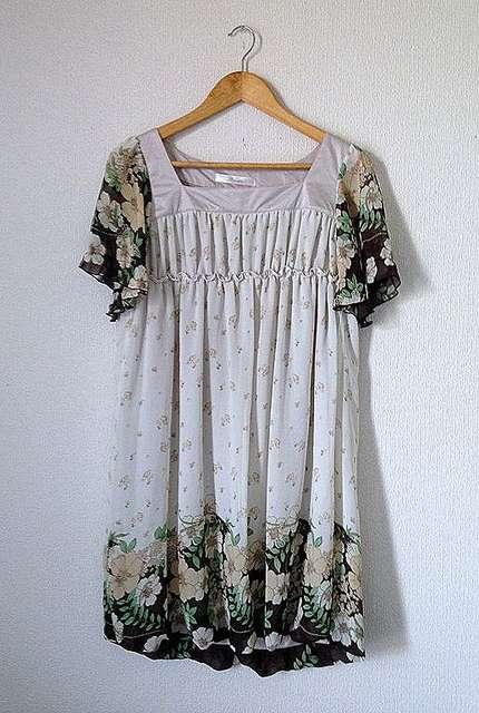 Recette◆可愛い♪さらさら 花柄 袖シフォン ワンピース M < 女性ファッション  Recette◆可愛い♪さらさら 花柄 袖シフォン ワンピース M  < 女性ファッションの