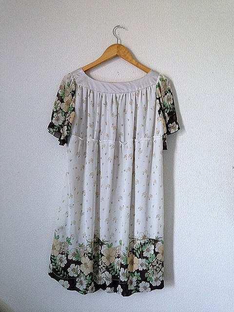 Recette◆可愛い♪さらさら 花柄 袖シフォン ワンピース M < 女性ファッション  Recette◆可愛い♪さらさら 花柄 袖シフォン ワンピース M < 女性ファッションの