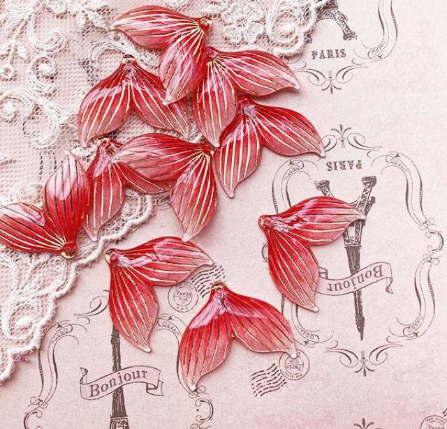 金魚の尾アクリルパーツ人魚/魚6個赤 < ペット/手芸/園芸  金魚の尾アクリルパーツ人魚/魚6個赤 < ペット/手芸/園芸の