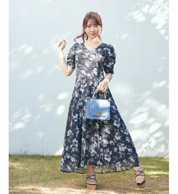 MERCURYDUO【かわにしみきコラボ】フラワーギャザースリーブワンピース < ブランド  MERCURYDUO【かわにしみきコラボ】フラワーギャザースリーブワンピース < ブランドの