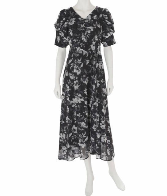 MERCURYDUO【かわにしみきコラボ】フラワーギャザースリーブワンピース < ブランド  MERCURYDUO【かわにしみきコラボ】フラワーギャザースリーブワンピース < ブランドの