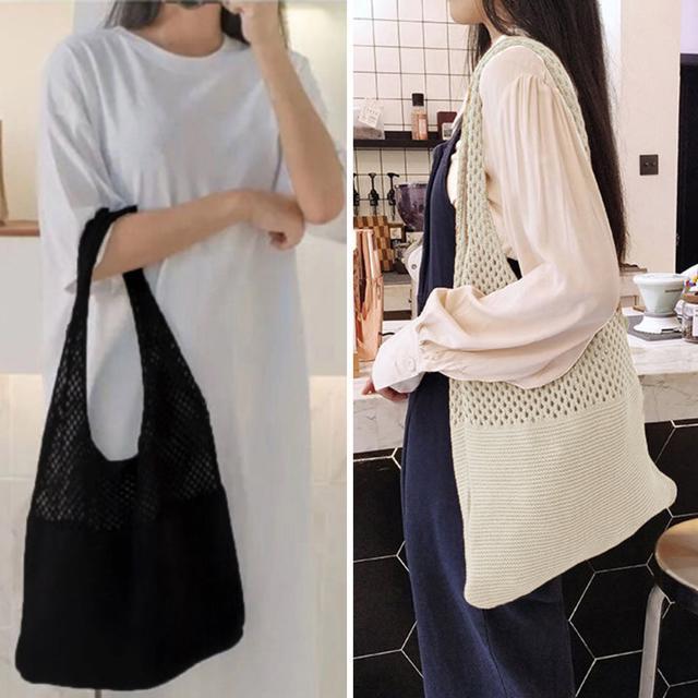 送料無料 新品 トートバッグ ニット編み バッグ鞄かばん < 女性ファッション  送料無料 新品 トートバッグ ニット編み バッグ鞄かばん < 女性ファッションの