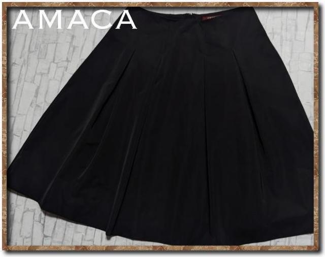 アマカ ポリエステルスカート 黒 < ブランド  アマカ ポリエステルスカート 黒  < ブランドの