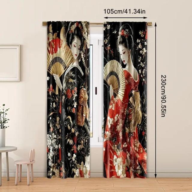 �����X���i1890�~�����E2���Z�b�g ���{�̌|�҃v�����g�J�[�e�� ���_���|���G�X�e���X�G�[�h���n �h���[�v���[�@105�~230����