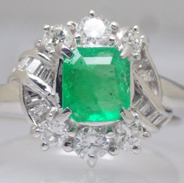 【新品】【鑑別付き】Pt エメラルド ダイヤモンド プラチナ リング < 女性アクセサリー/時計  【新品】【鑑別付き】Pt エメラルド ダイヤモンド プラチナ リング  < 女性アクセサリー/時計の