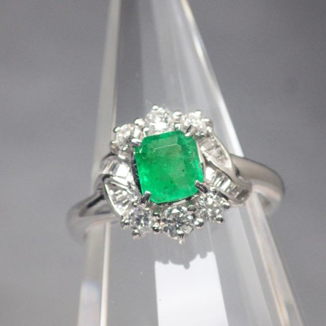 【新品】【鑑別付き】Pt エメラルド ダイヤモンド プラチナ リング < 女性アクセサリー/時計  【新品】【鑑別付き】Pt エメラルド ダイヤモンド プラチナ リング < 女性アクセサリー/時計の