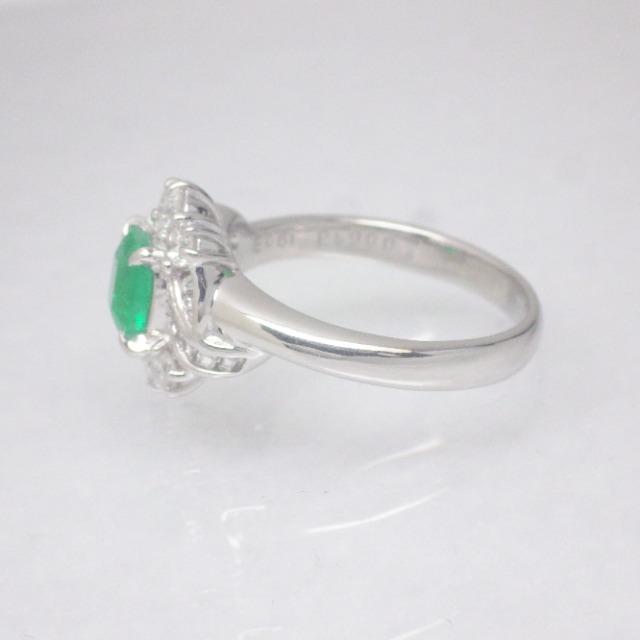 【新品】【鑑別付き】Pt エメラルド ダイヤモンド プラチナ リング < 女性アクセサリー/時計  【新品】【鑑別付き】Pt エメラルド ダイヤモンド プラチナ リング < 女性アクセサリー/時計の