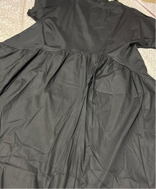 フレア Aライン ロング丈ワンピース シンプル 半袖 ブラック 大きいサイズ < 女性ファッション  フレア Aライン ロング丈ワンピース シンプル 半袖 ブラック 大きいサイズ < 女性ファッションの