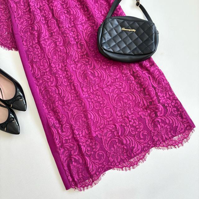 ◆美品◆マリリンムーン◆レースロングワンピース◆ドレス◆オケージョン◆パープル < 女性ファッション  ◆美品◆マリリンムーン◆レースロングワンピース◆ドレス◆オケージョン◆パープル < 女性ファッションの