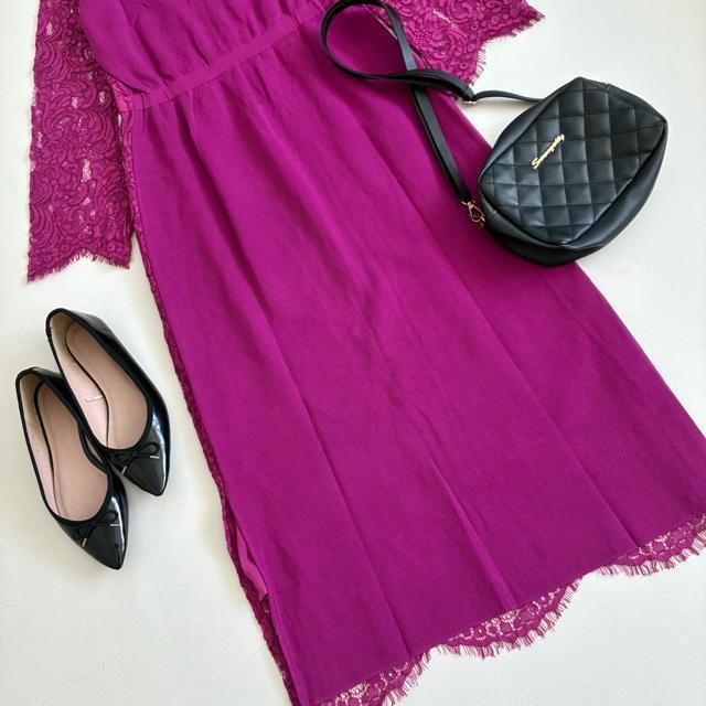 ◆美品◆マリリンムーン◆レースロングワンピース◆ドレス◆オケージョン◆パープル < 女性ファッション  ◆美品◆マリリンムーン◆レースロングワンピース◆ドレス◆オケージョン◆パープル < 女性ファッションの