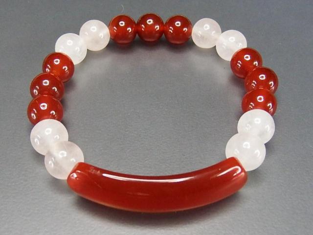 一点物カーネリアンプレート約8mm玉デザイン天然石ブレスレットUK1-1-02a < 女性アクセサリー/時計  一点物カーネリアンプレート約8mm玉デザイン天然石ブレスレットUK1-1-02a  < 女性アクセサリー/時計の