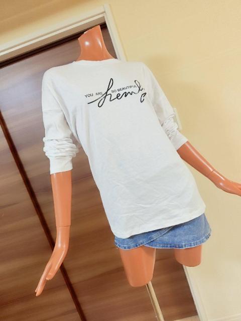 美品★S〜2L★ホワイト×ブラックロゴ★オーバーサイズロンT★ < 女性ファッション  美品★S〜2L★ホワイト×ブラックロゴ★オーバーサイズロンT★ < 女性ファッションの