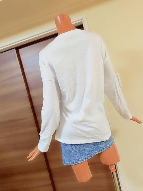 美品★S〜2L★ホワイト×ブラックロゴ★オーバーサイズロンT★ < 女性ファッション  美品★S〜2L★ホワイト×ブラックロゴ★オーバーサイズロンT★ < 女性ファッションの