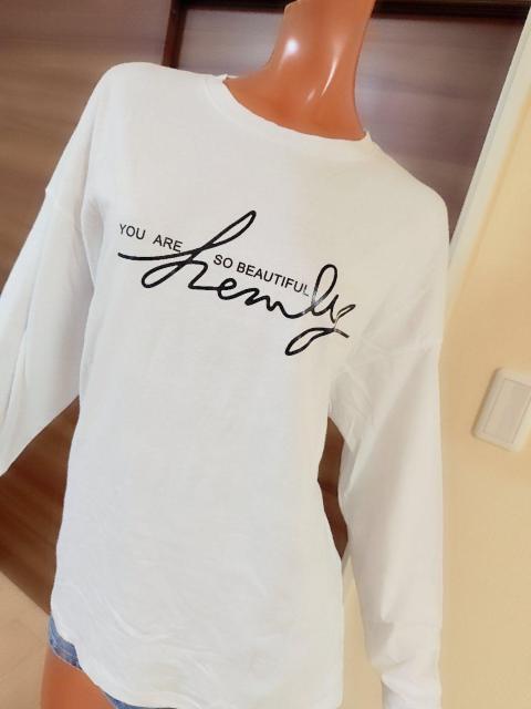 美品★S〜2L★ホワイト×ブラックロゴ★オーバーサイズロンT★ < 女性ファッション  美品★S〜2L★ホワイト×ブラックロゴ★オーバーサイズロンT★ < 女性ファッションの