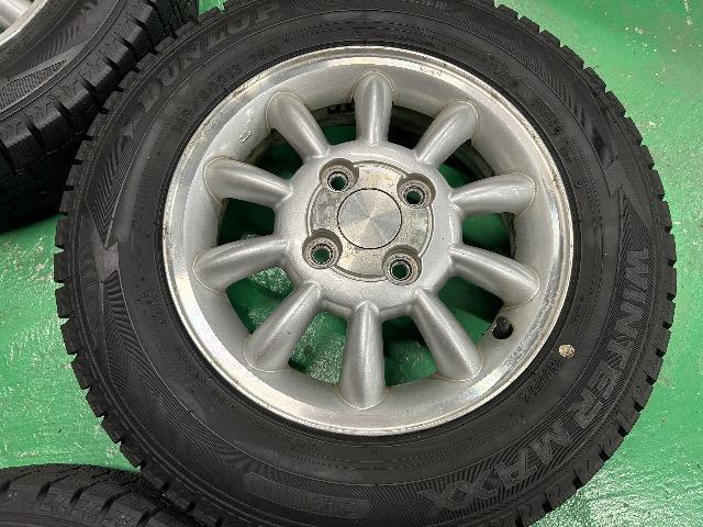 0092405)中古国産スタッドレスタイヤダンロップウィンターマックス4本スズキ純正アルミホイールセット145/80R13送料無料 < 自動車/バイク 0092405)中古国産スタッドレスタイヤダンロップウィンターマックス4本スズキ純正アルミホイールセット145/80R13送料無料 < 自動車/バイク