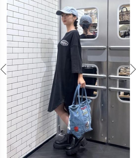 ロデオクラウンズ★ コール&デニムパッチワンピース(黒) < ブランド  ロデオクラウンズ★ コール&デニムパッチワンピース(黒) < ブランドの