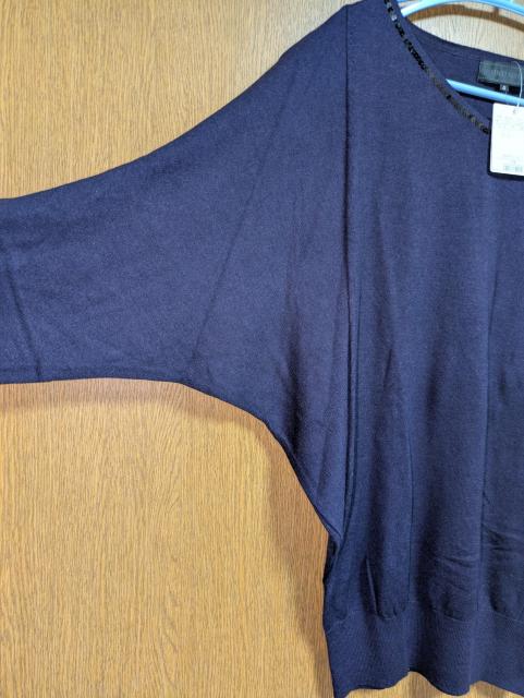 アンタイトル昨季新品パープルウールカシミヤ混ドルマンスリーブニット大きいサイズ413号12号LLXLハイゲージセータースパンコール < ブランド アンタイトル昨季新品パープルウールカシミヤ混ドルマンスリーブニット大きいサイズ413号12号LLXLハイゲージセータースパンコール < ブランドの