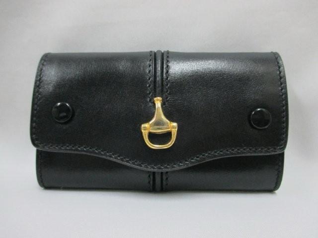 美品 GUCCI グッチ 6連キーケース オールドグッチ キーケース ホースビット レザー ブラック 黒 本物 < ブランド 美品 GUCCI グッチ 6連キーケース オールドグッチ キーケース ホースビット レザー ブラック 黒 本物 < ブランドの