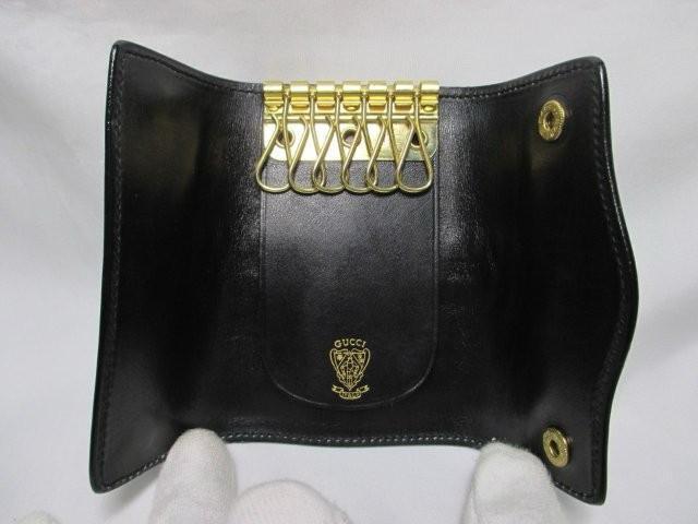 美品 GUCCI グッチ 6連キーケース オールドグッチ キーケース ホースビット レザー ブラック 黒 本物 < ブランド 美品 GUCCI グッチ 6連キーケース オールドグッチ キーケース ホースビット レザー ブラック 黒 本物 < ブランドの