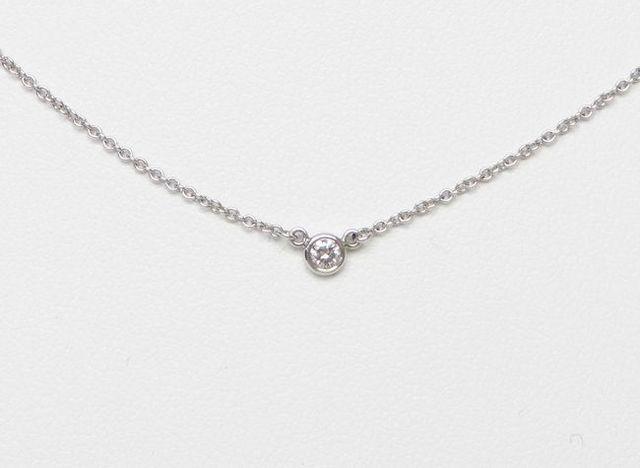 ティファニー 1Pダイヤ バイザヤード ペンダント ネックレス PT950 美品【送料無料】 < ブランド ティファニー 1Pダイヤ バイザヤード ペンダント ネックレス PT950 美品【送料無料】 < ブランドの