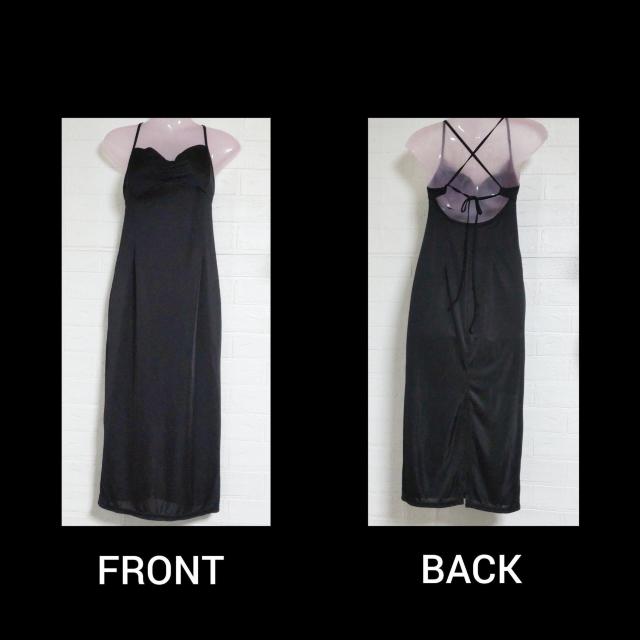 sexy セクシー背中みせドレスワンピース【ヴィンテージ】BLACK 中古品 < 女性ファッション  sexy セクシー背中みせドレスワンピース【ヴィンテージ】BLACK 中古品 < 女性ファッションの