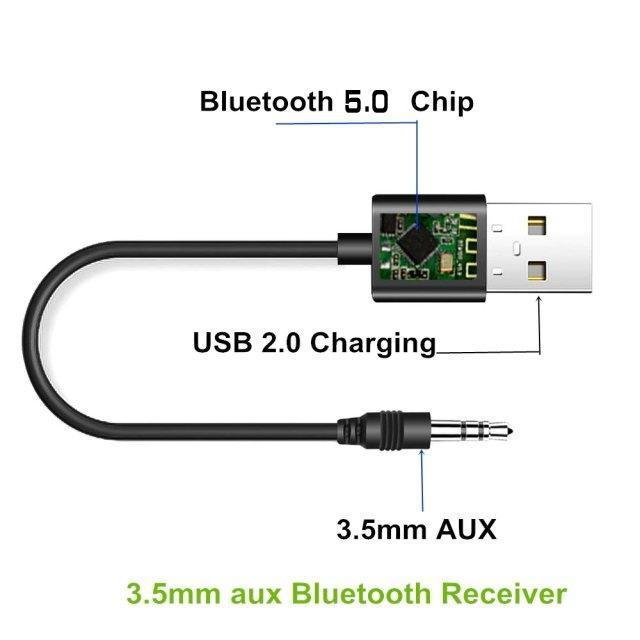 Bluetooth5.0M@ AUXu[gD[Xɕϊ [dsv3.5mmAUXȒPBluetoothou[gD[X  /oCN