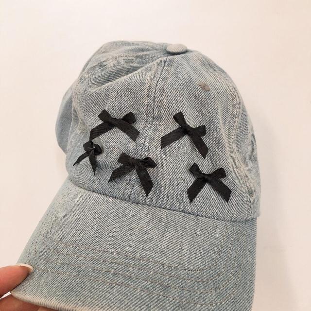 ◆リボン付きキャップ◆ヴィンテージデニム★1回着用のみ美品♪ < 女性ファッション ◆リボン付きキャップ◆ヴィンテージデニム★1回着用のみ美品♪ < 女性ファッションの